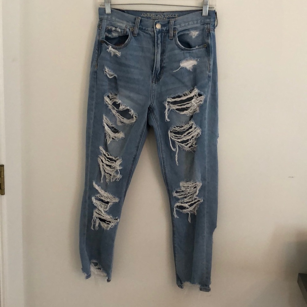 american eagle stretch mom jeans